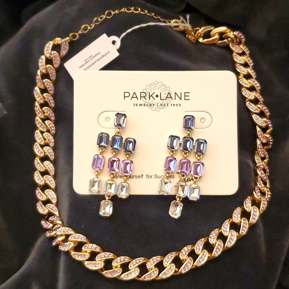 Park Lane French Lilac Necklace and Earrings nwt